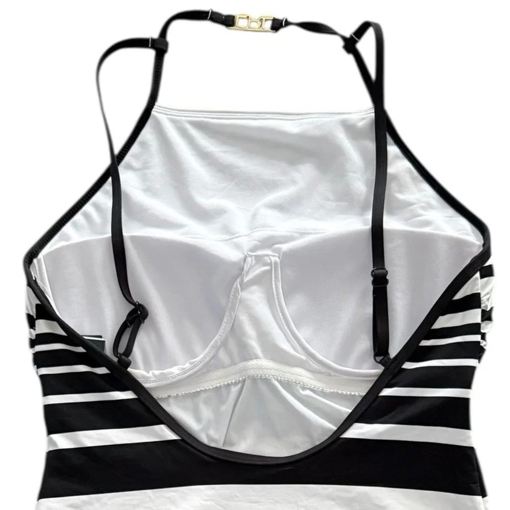 Ralph Lauren Striped High-Neck One-Piece